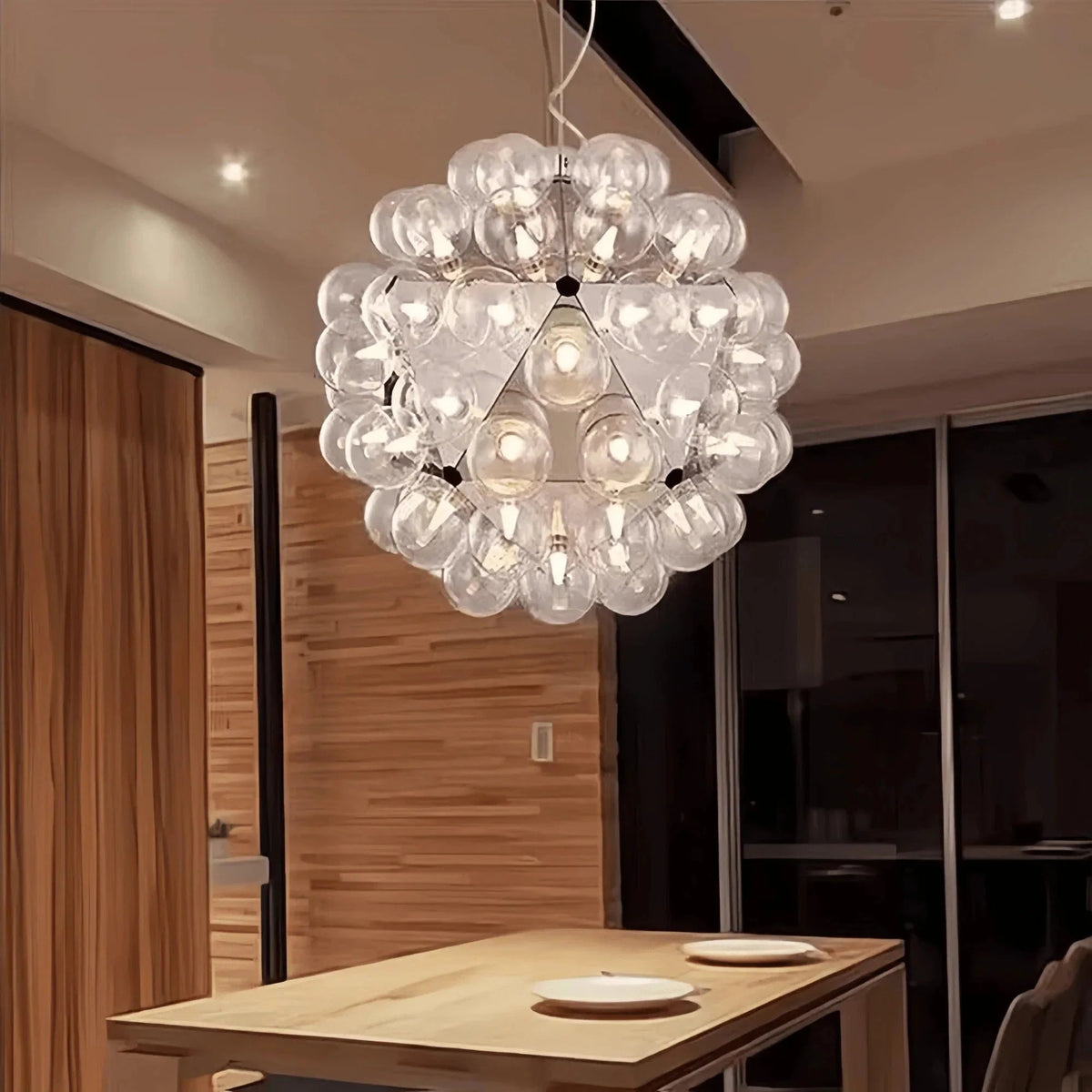 Italian Designer Creative Glass Ball Chandelier Scandinavian Dandelion Hallway/Entryway/Staircase Light Fixture - Zelno Lighting