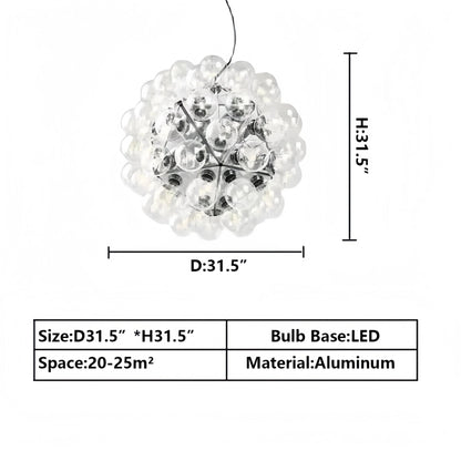Italian Designer Creative Glass Ball Chandelier Scandinavian Dandelion Hallway/Entryway/Staircase Light Fixture - Zelno Lighting