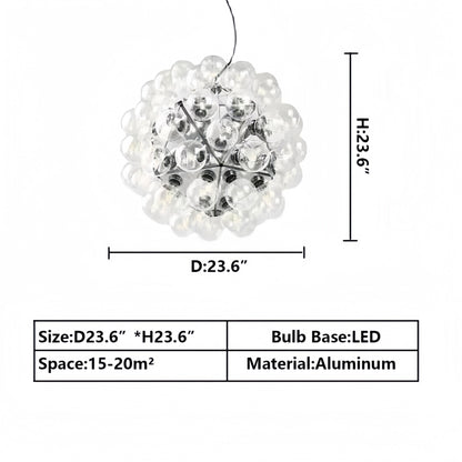 Italian Designer Creative Glass Ball Chandelier Scandinavian Dandelion Hallway/Entryway/Staircase Light Fixture - Zelno Lighting