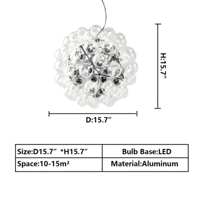 Italian Designer Creative Glass Ball Chandelier Scandinavian Dandelion Hallway/Entryway/Staircase Light Fixture - Zelno Lighting