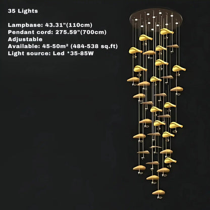 Jenissa Vintage Crystal Staircase Chandelier High Ceiling Luxury Lighting - Zelno Lighting
