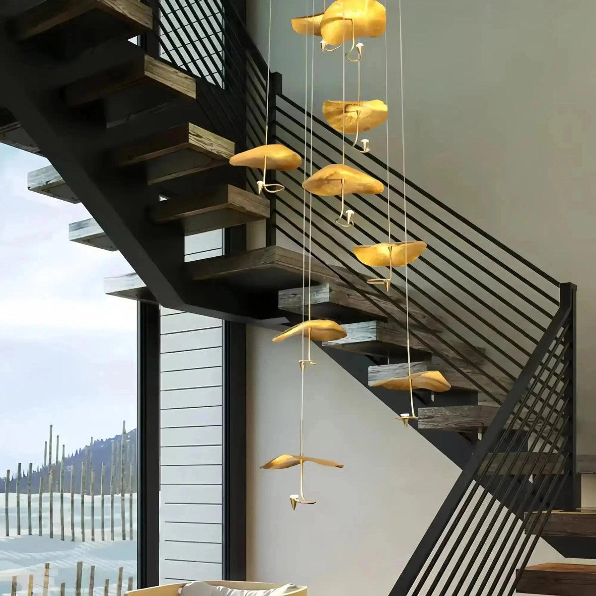 Jenissa Vintage Crystal Staircase Chandelier High Ceiling Luxury Lighting - Zelno Lighting