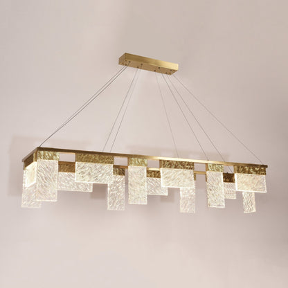 Joseph Dining Table LED Rectangle Glass Chandelier - Zelno Lighting