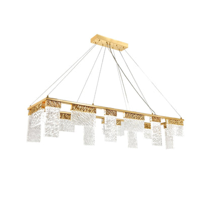 Joseph Dining Table LED Rectangle Glass Chandelier - Zelno Lighting
