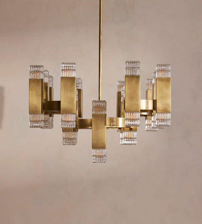 Kennedy Glass Chandelier 32"W - Zelno Lighting