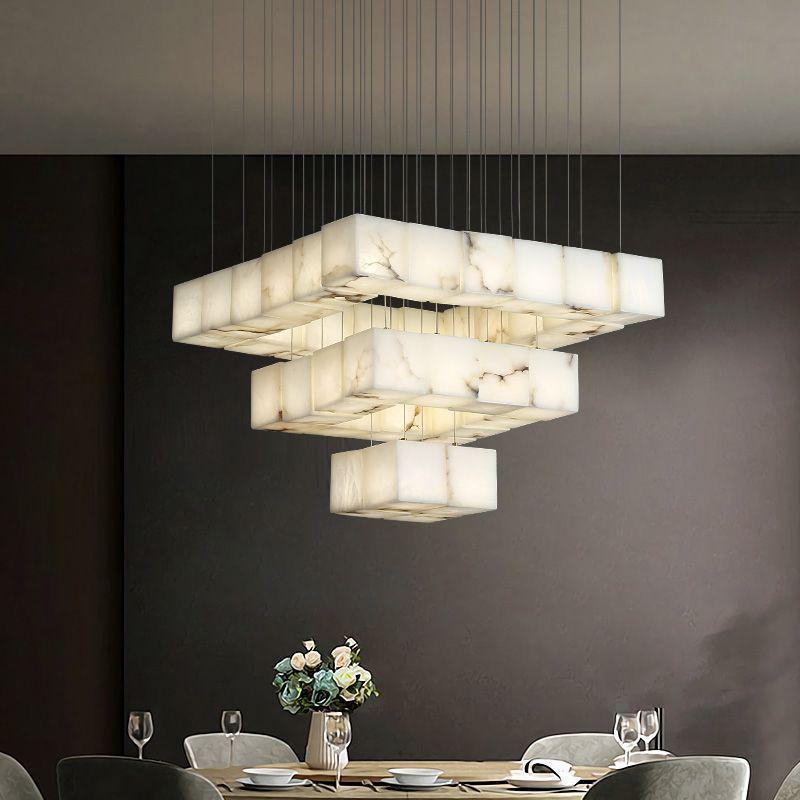 Kybos Alabaster Chandelier Light - Zelno Lighting