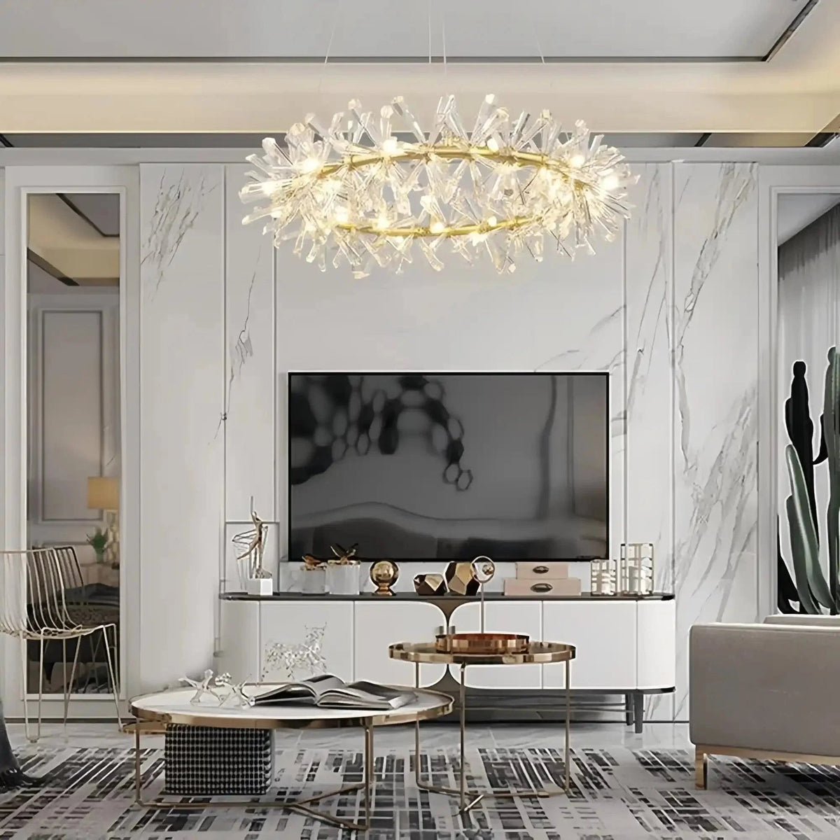 Kylia Ring Crystal Chandelier - Zelno Lighting