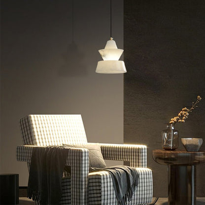 Lab Small Alabaster Coffee Table Pendant, Modern Pendant Light Besides Bed - Zelno