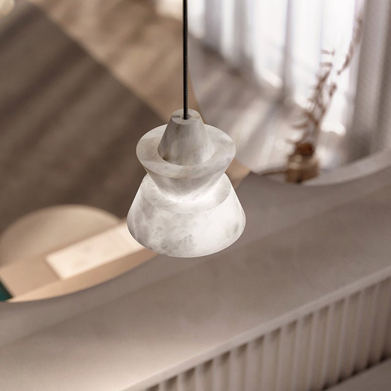 Lab Small Alabaster Coffee Table Pendant, Modern Pendant Light Besides Bed - Zelno