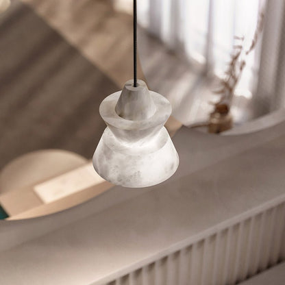 Lab Small Alabaster Coffee Table Pendant, Modern Pendant Light Besides Bed - Zelno