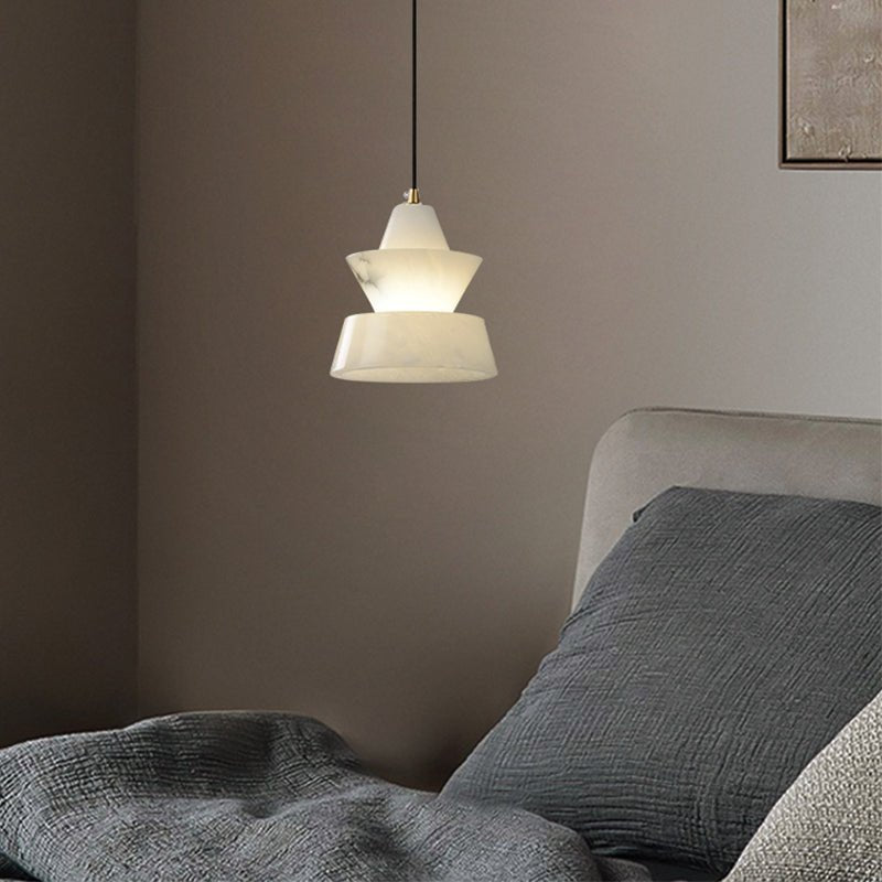 Lab Small Alabaster Coffee Table Pendant, Modern Pendant Light Besides Bed - Zelno