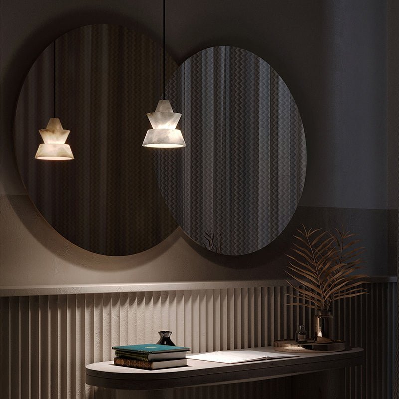 Lab Small Alabaster Coffee Table Pendant, Modern Pendant Light Besides Bed - Zelno