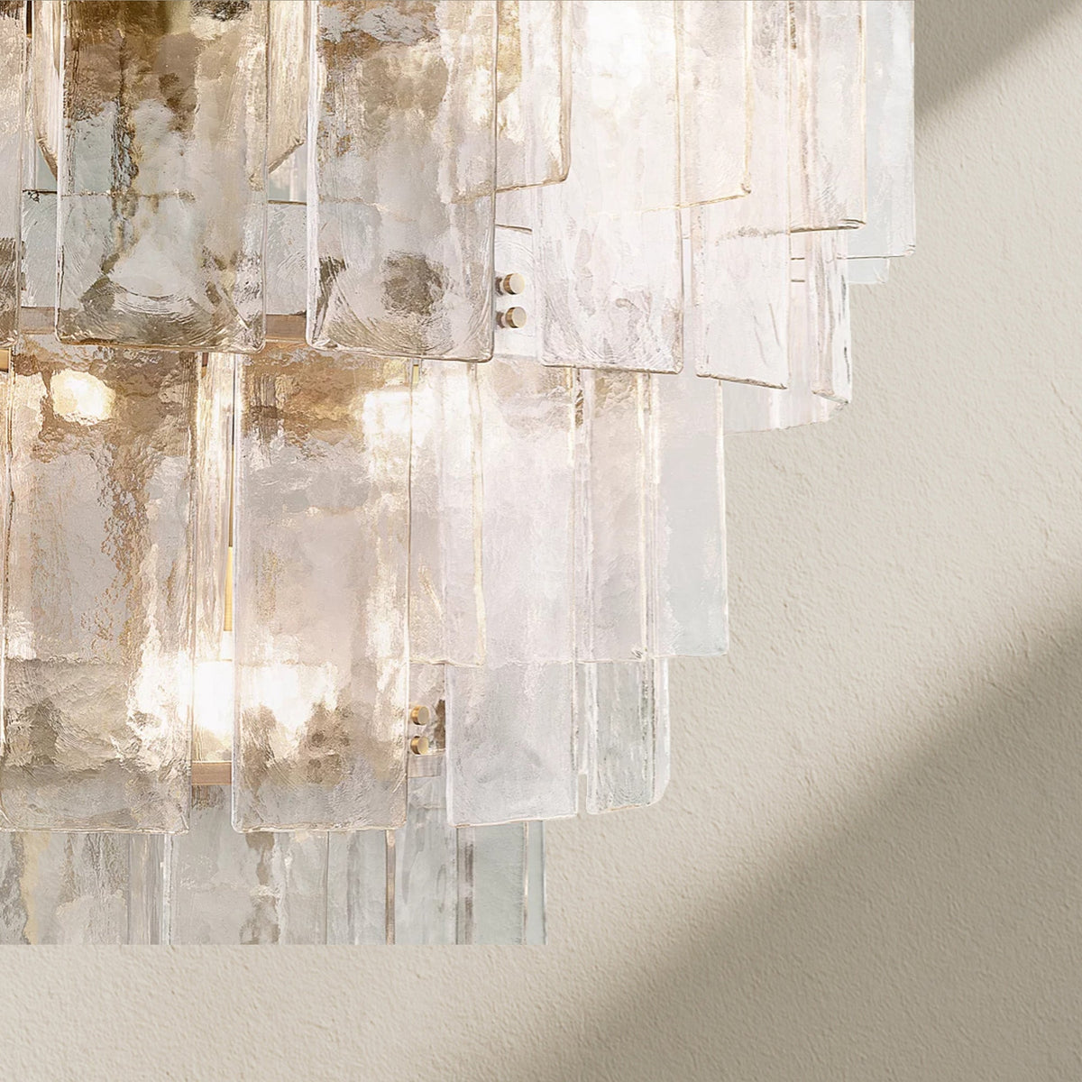 Lafz Clear Glass Tiered Round Chandelier 47" - Zelno