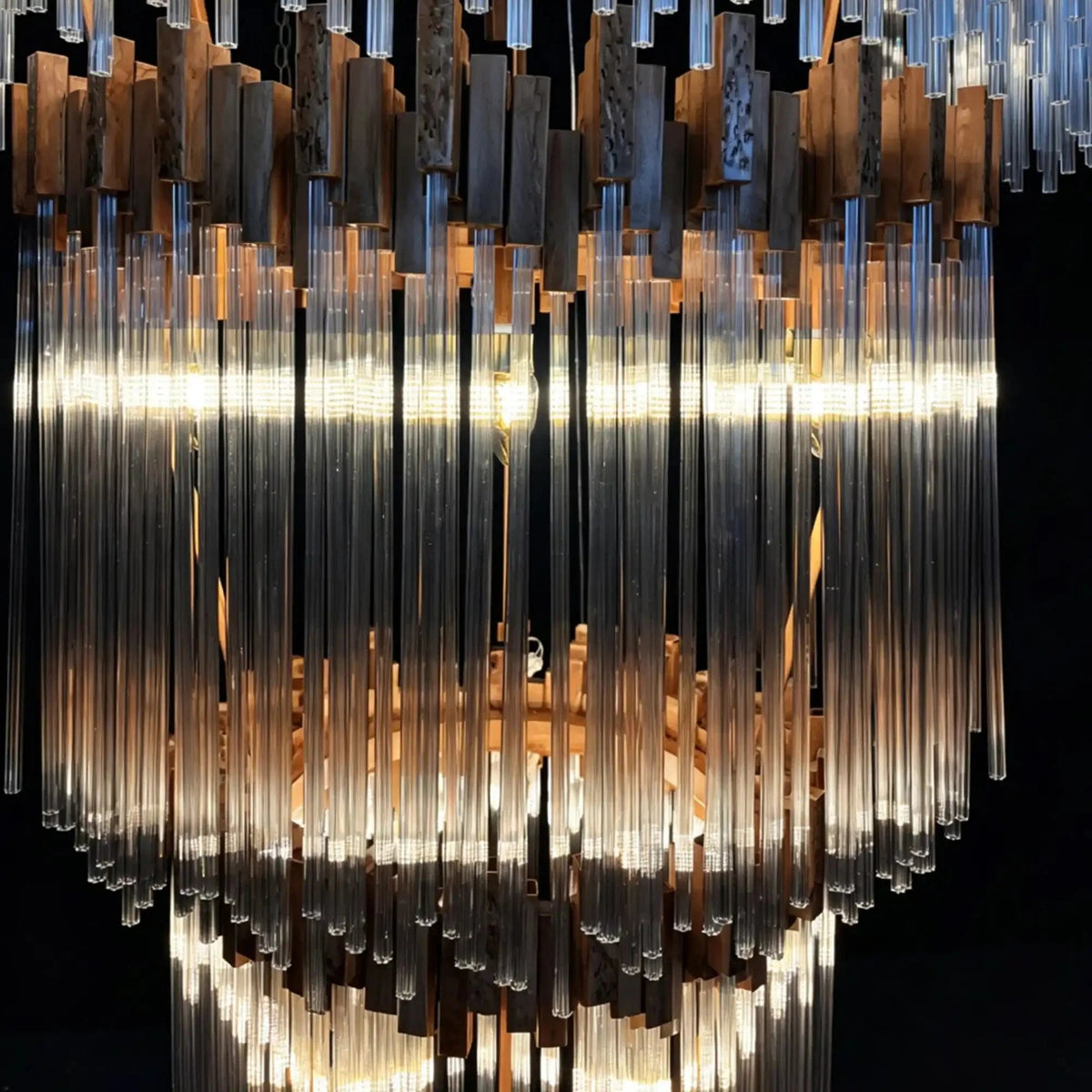 Large Elegant Multi-layers Glam Glass Chandelier for High-ceiling Staircase/Entryway/Living/meeting Room - Zelno Lighting