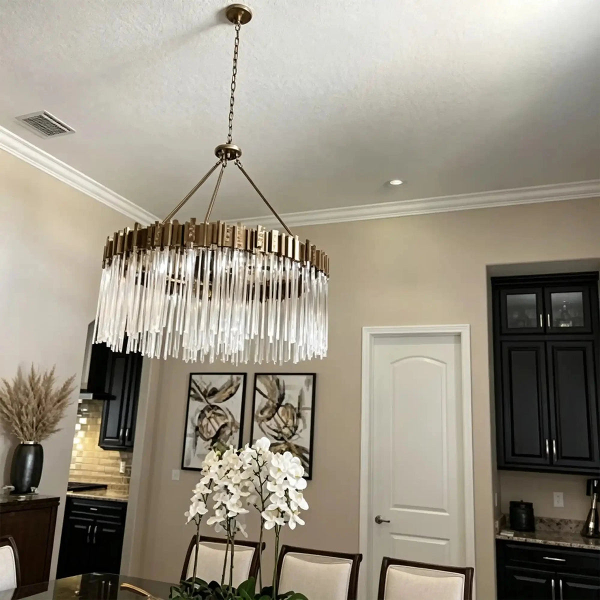 Large Elegant Multi-layers Glam Glass Chandelier for High-ceiling Staircase/Entryway/Living/meeting Room - Zelno Lighting