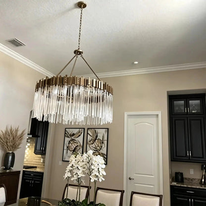 Large Elegant Multi-layers Glam Glass Chandelier for High-ceiling Staircase/Entryway/Living/meeting Room - Zelno Lighting
