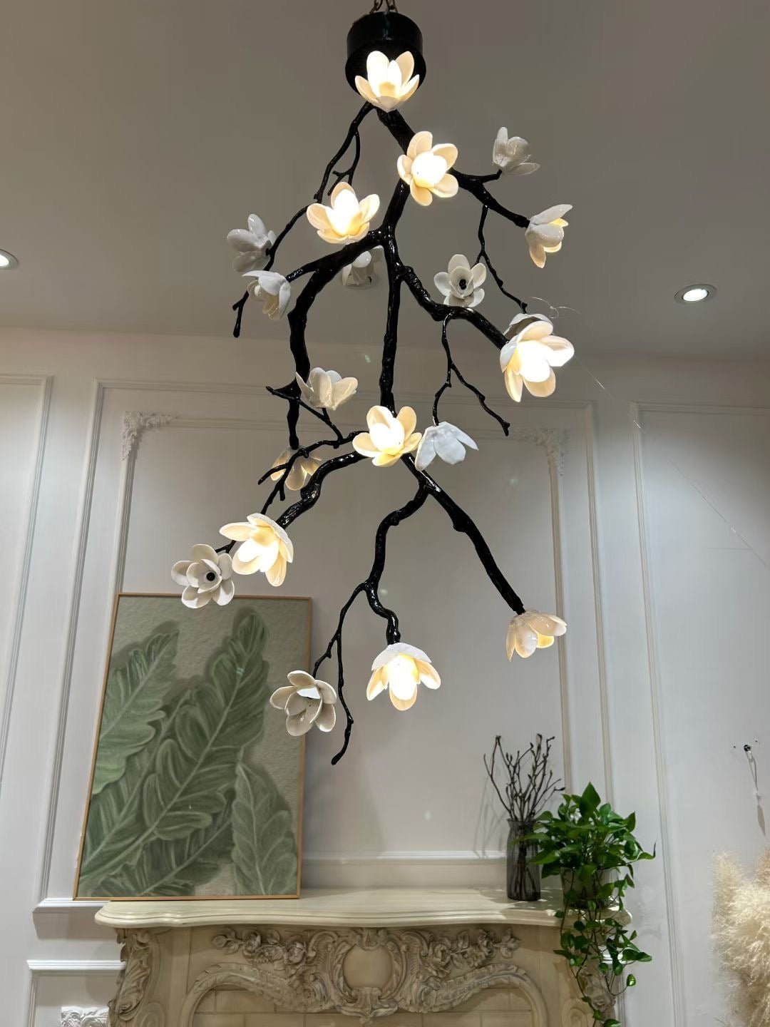 Large Long Branch Flower Chandelier - Zelno Lighting