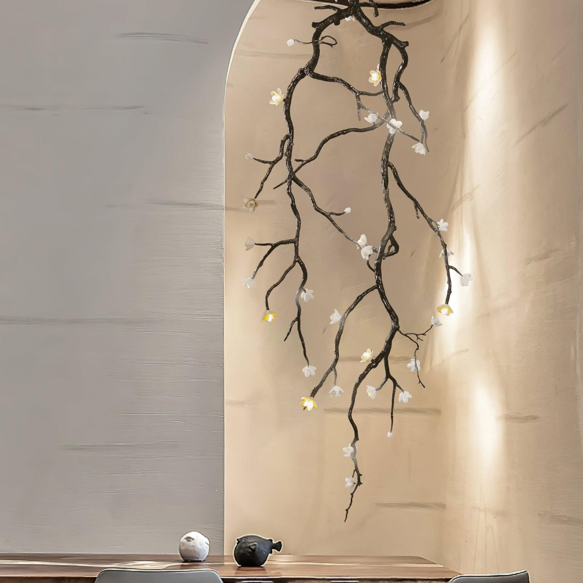 Large Long Branch Flower Chandelier - Zelno Lighting