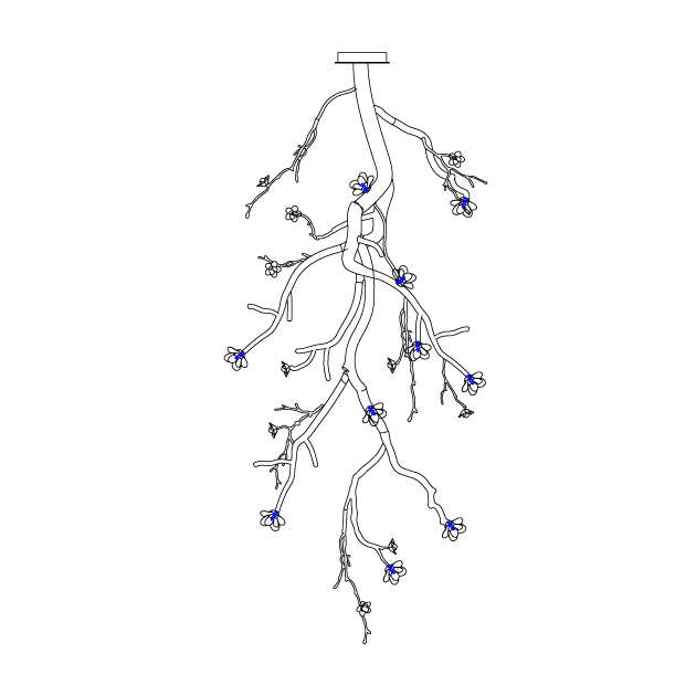 Large Long Branch Flower Chandelier - Zelno Lighting
