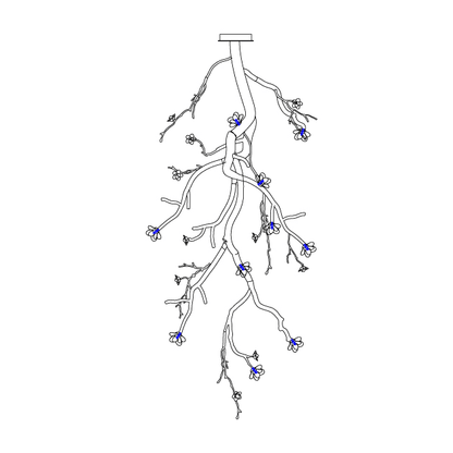 Large Long Branch Flower Chandelier - Zelno Lighting