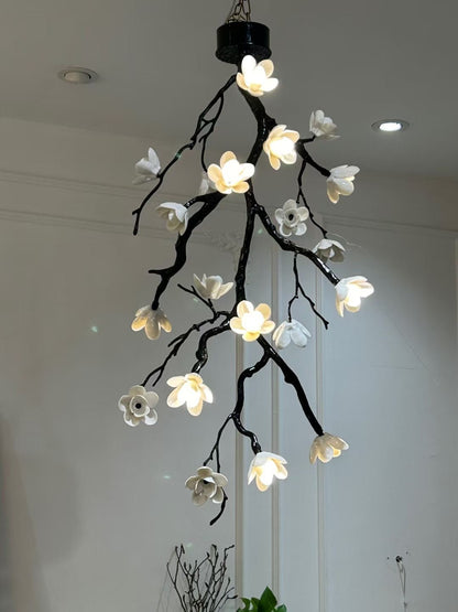 Large Long Branch Flower Chandelier - Zelno Lighting
