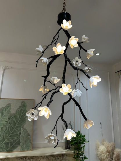 Large Long Branch Flower Chandelier - Zelno Lighting