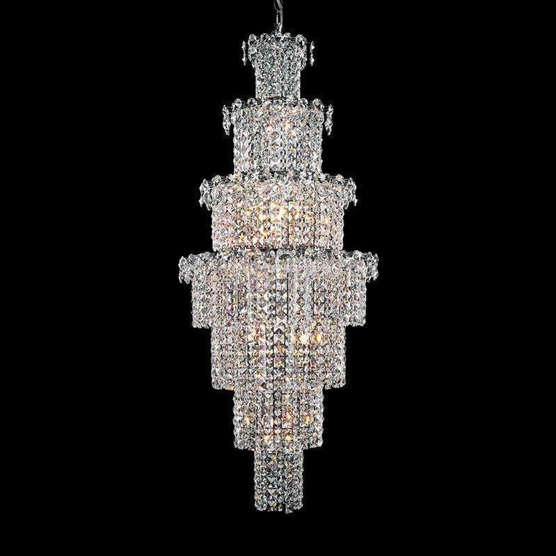 Large Multi-pieces Crystal Chandelier Stylish Ceiling Light Fixture For Foyer Living Room Staircase - Zelno Lighting