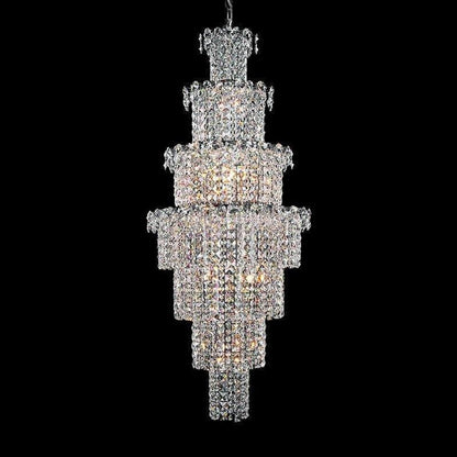Large Multi-pieces Crystal Chandelier Stylish Ceiling Light Fixture For Foyer Living Room Staircase - Zelno Lighting