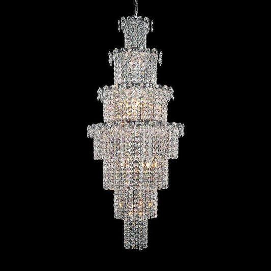 Large Multi-pieces Crystal Chandelier Stylish Ceiling Light Fixture For Foyer Living Room Staircase - Zelno Lighting