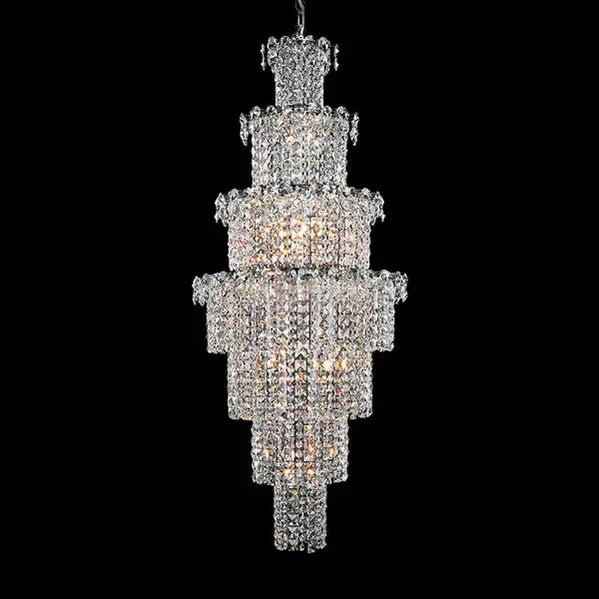 Large Multi-pieces Crystal Chandelier Stylish Ceiling Light Fixture For Foyer Living Room Staircase - Zelno Lighting