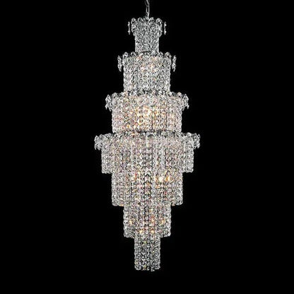 Large Multi-pieces Crystal Chandelier Stylish Ceiling Light Fixture For Foyer Living Room Staircase - Zelno Lighting