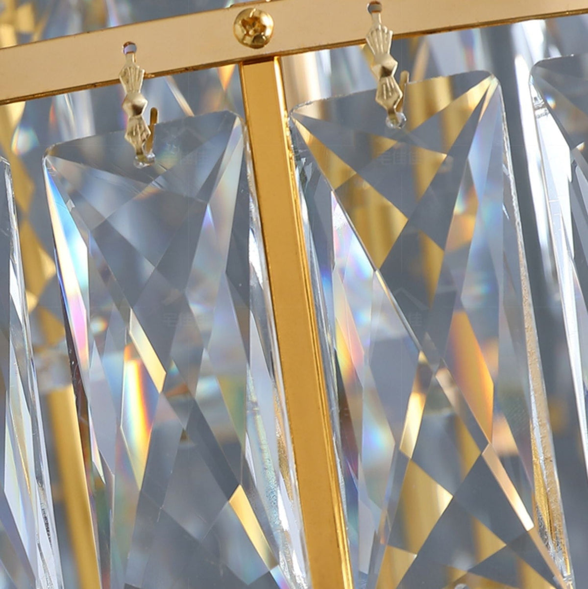 Large Staircase Crystal Chandelier Living Room Ceiling Light Fixture For Hotel Entrance In Gold Finish - Zelno Lighting