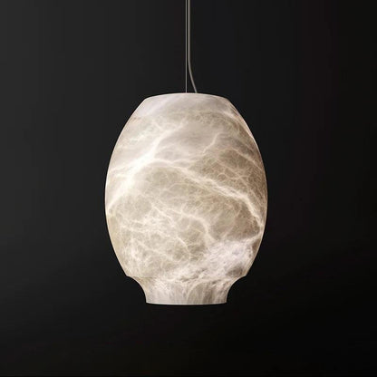 Larry Alabaster Lantern Bedside Pendant Light - Zelno Lighting