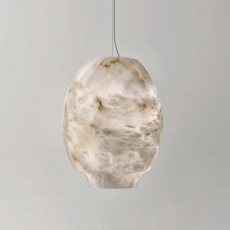 Larry Alabaster Lantern Bedside Pendant Light - Zelno Lighting