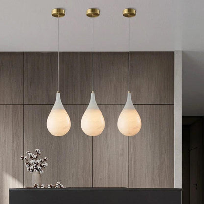 Larry Alabaster Rain Modern Pendant Light - Zelno