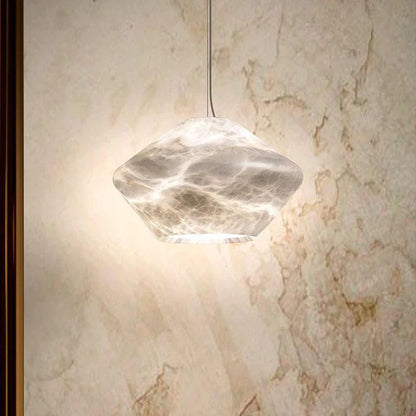 Larry Alabaster Simple Bedside Modern Pendant Light - Zelno Lighting