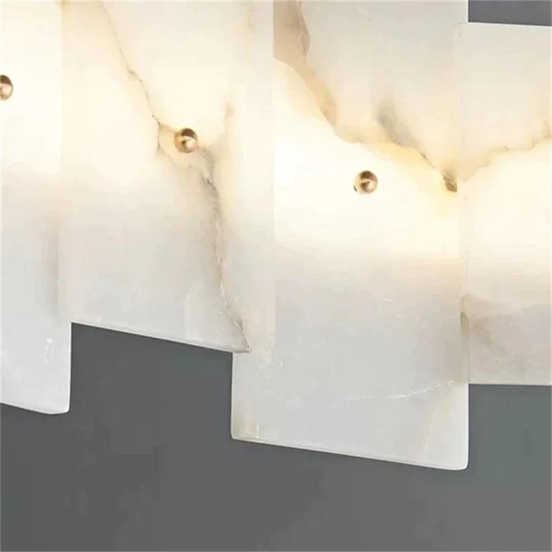 Larry Modern Round Marble Chandelier For Living Room - Zelno Lighting