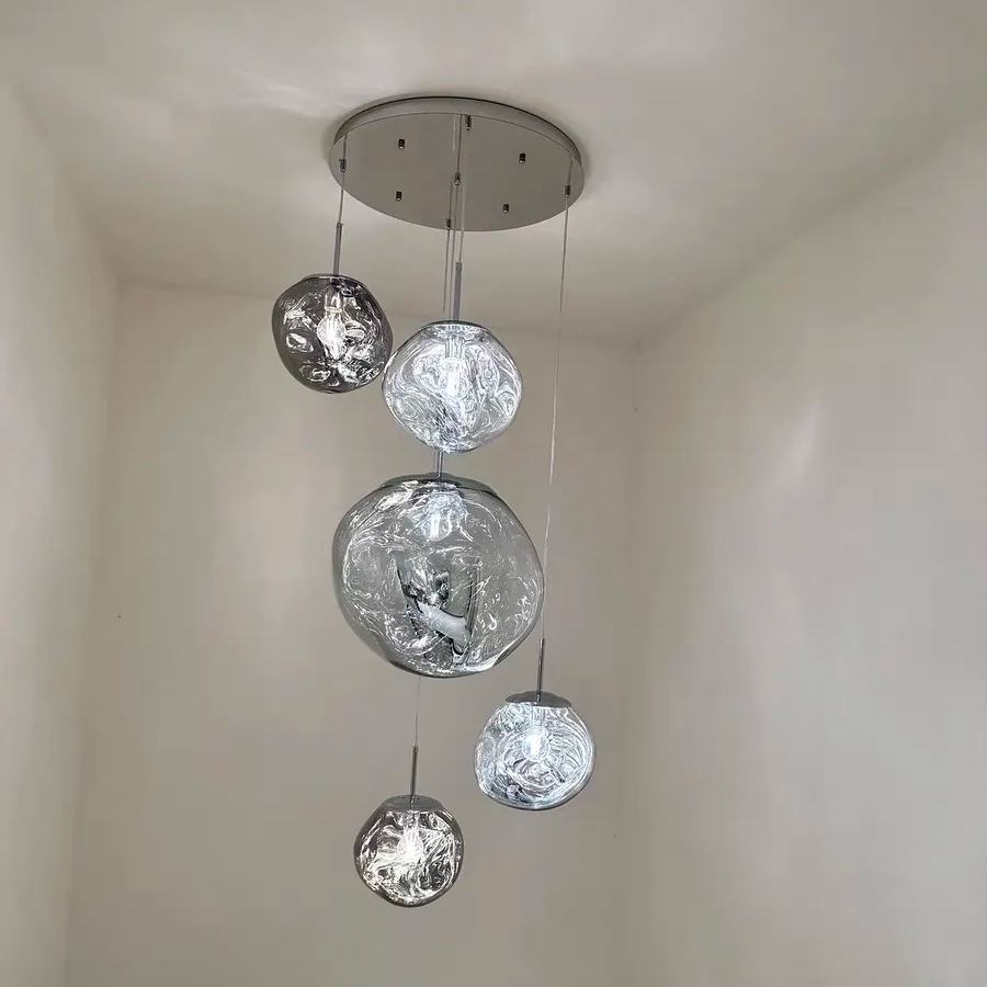 Lava Chandelier Villa Loft Duplex Stairwell Pendant Light - Zelno Lighting