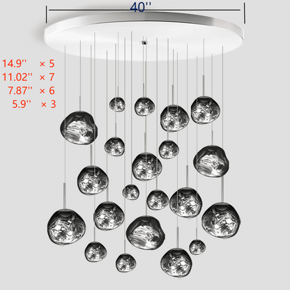 Lava Chandelier Villa Loft Duplex Stairwell Pendant Light - Zelno Lighting