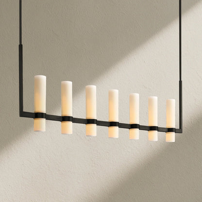 Lavefz Linear Milk Glass Chandelier - Zelno