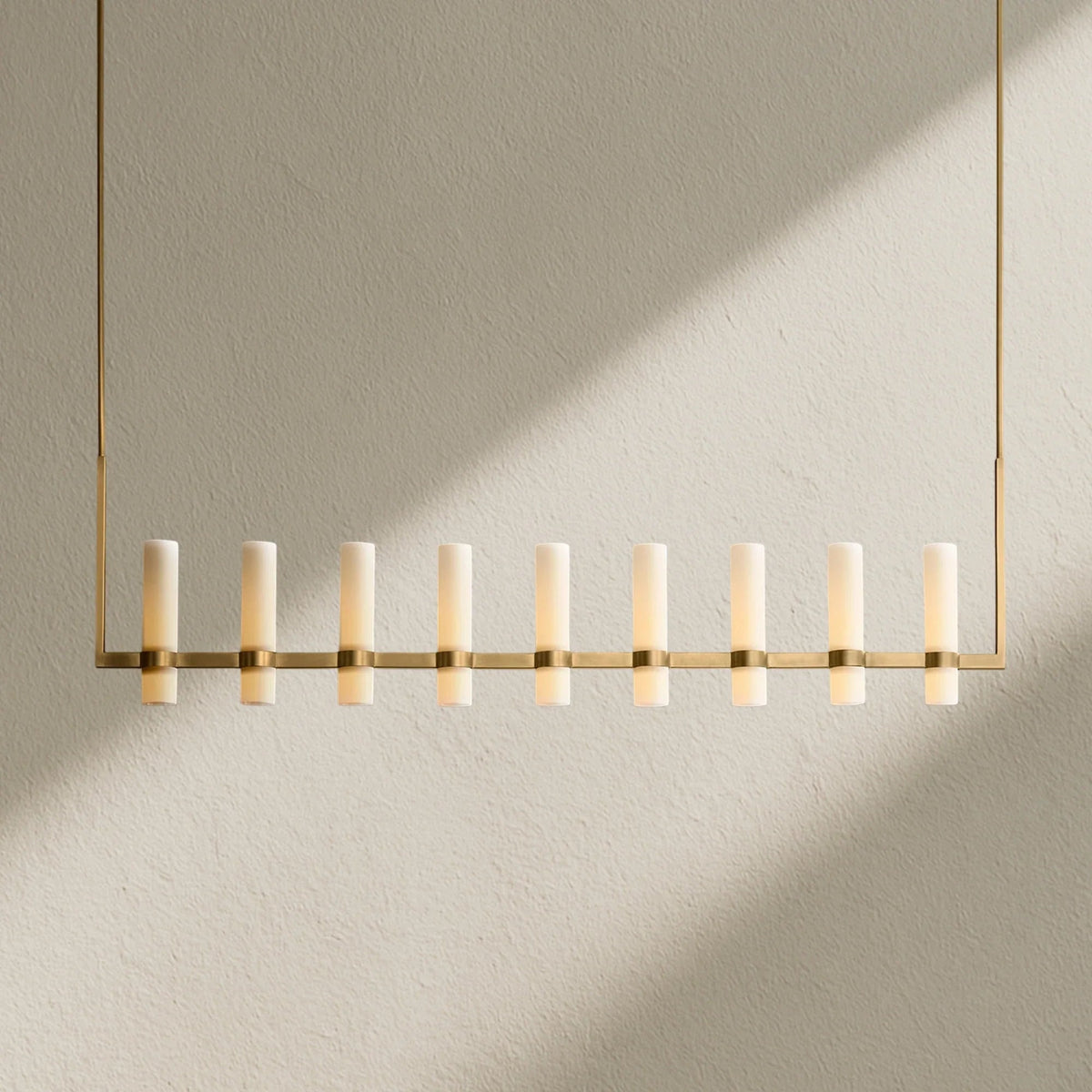 Lavefz Linear Milk Glass Chandelier - Zelno