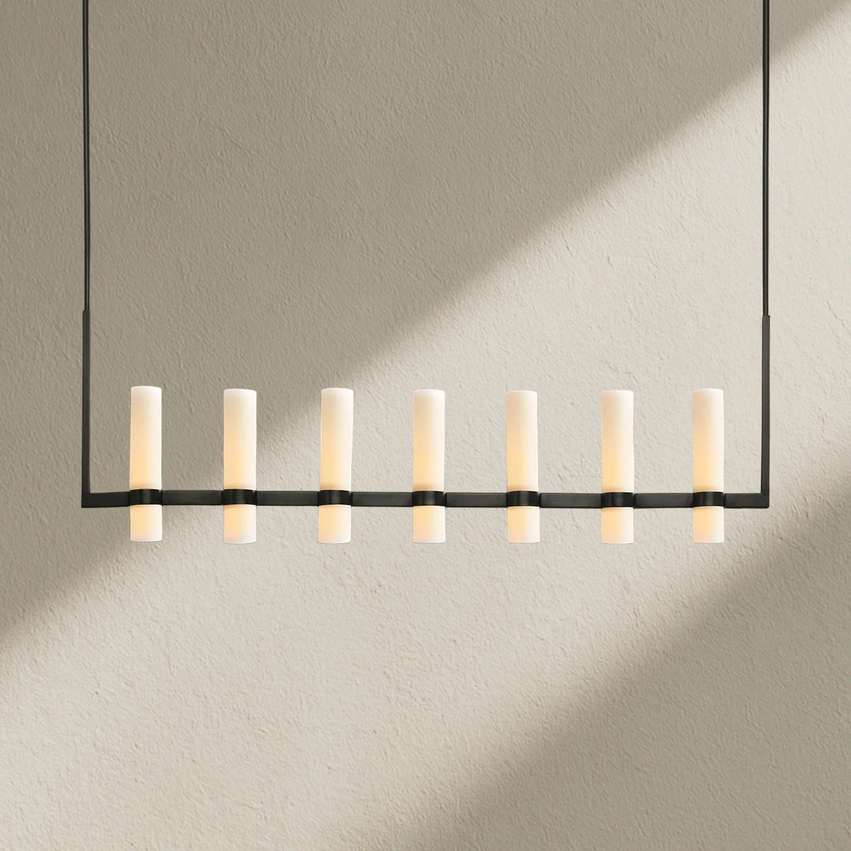 Lavefz Linear Milk Glass Chandelier - Zelno