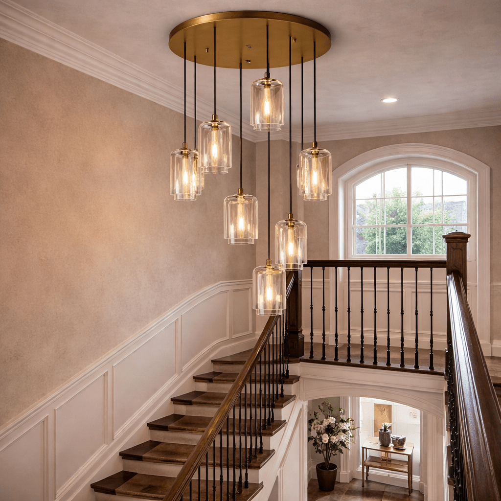 Lcaver Clear Glass Cluster Chandelier - Zelno