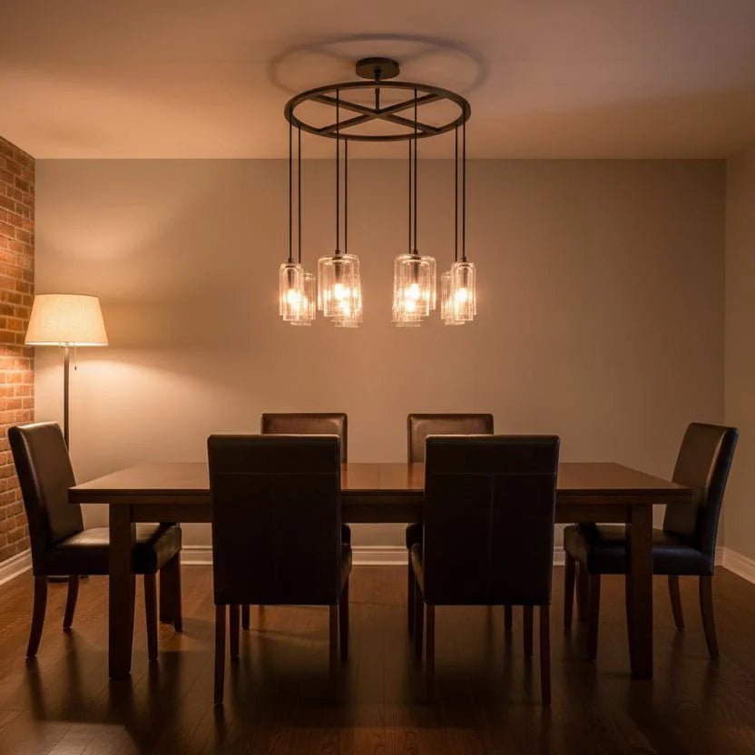 Lcaver Clear Glass Round Chandelier - Zelno
