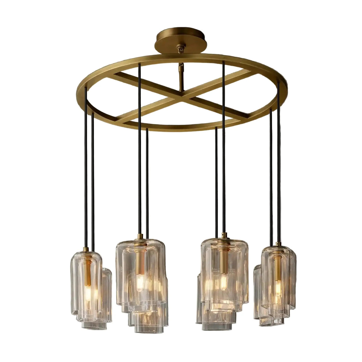 Lcaver Clear Glass Round Chandelier - Zelno