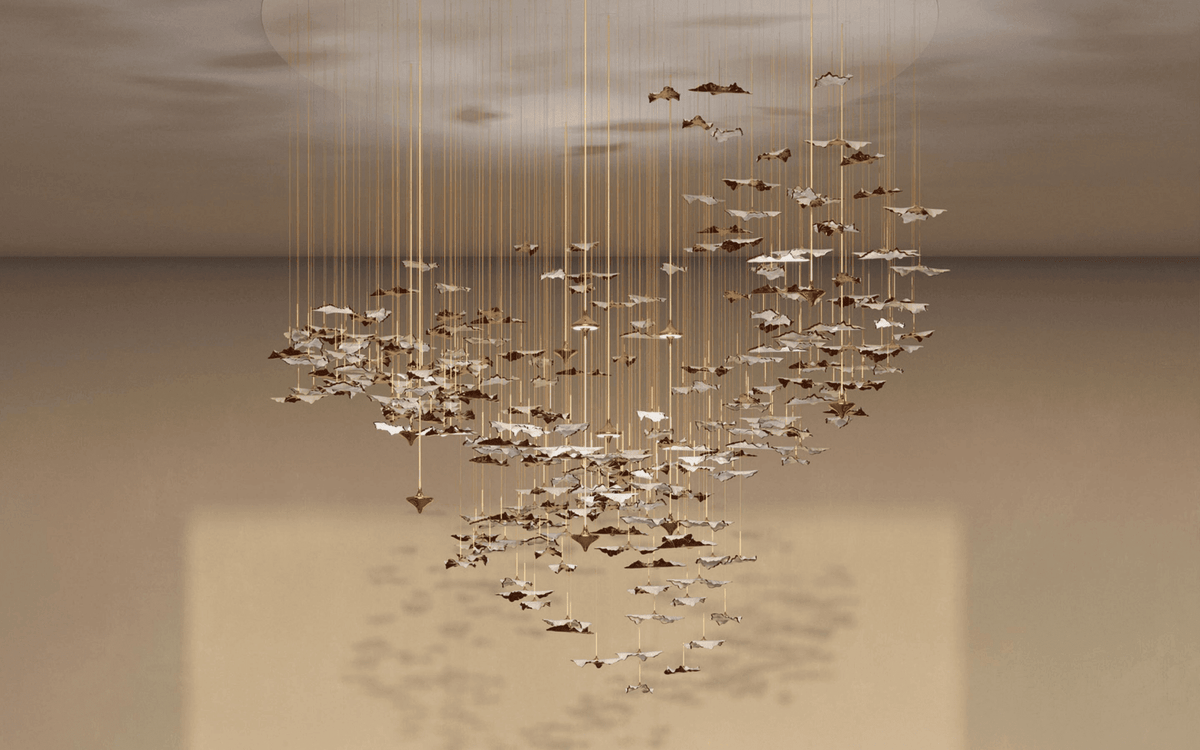 Leaf Twisted Sculptural Customize Chandelier - Zelno Lighting