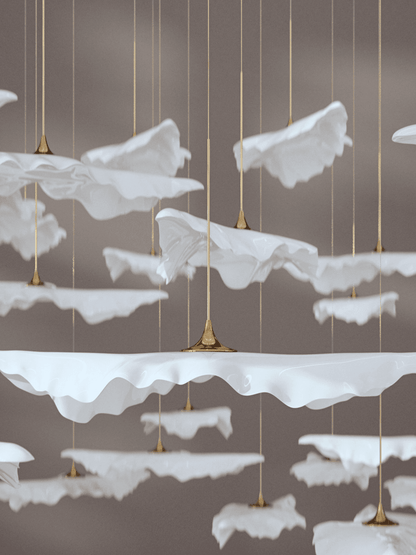Leaf Twisted Sculptural Customize Chandelier - Zelno Lighting