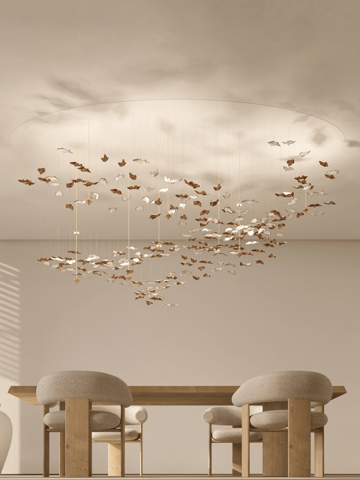 Leaf Twisted Sculptural Customize Chandelier - Zelno Lighting