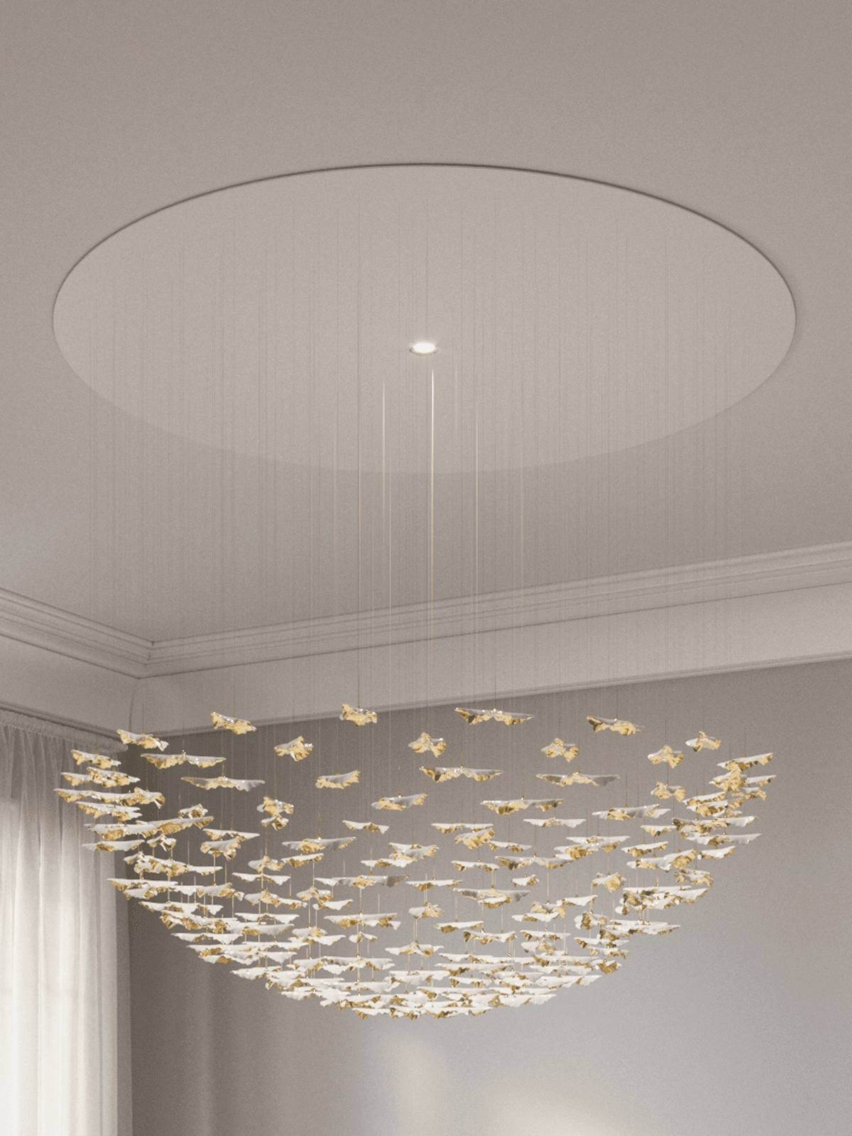 Leaf Twisted Sculptural Customize Chandelier - Zelno Lighting