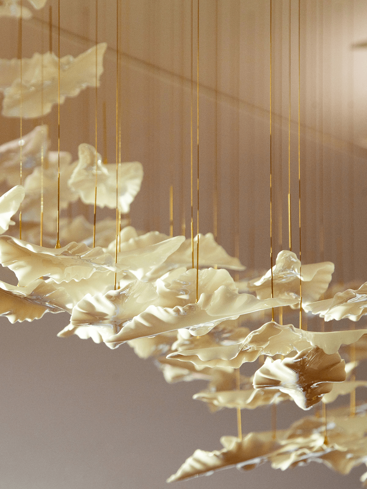 Leaf Twisted Sculptural Customize Chandelier - Zelno Lighting